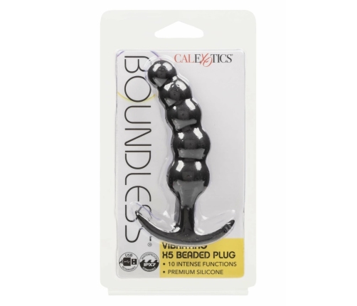 CalExotics Boundless Vibrating X5 Beaded Plug Silicone Waterproof Black