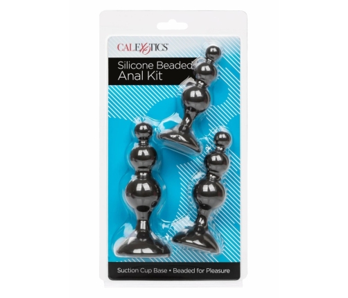 CalExotics Silicone Beaded Anal Kit 3-Piece Graduated Set Black