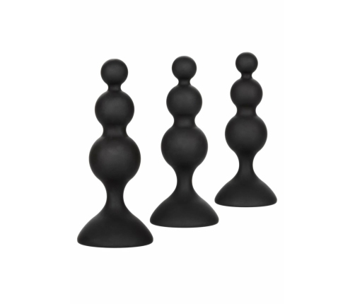 CalExotics Silicone Beaded Anal Kit 3-Piece Graduated Set Black