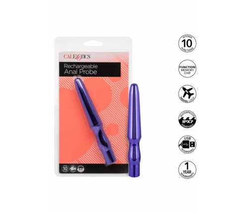 CalExotics Rechargeable Anal Probe - 10-Function, Waterproof, Black