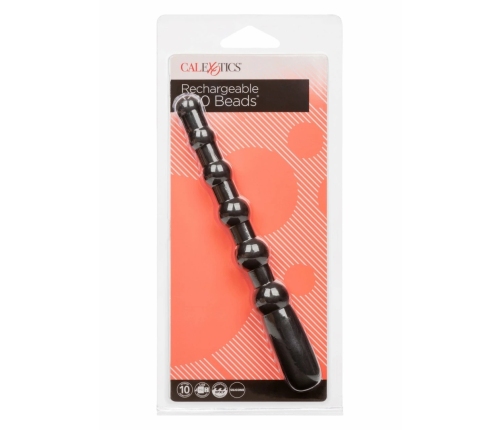 CalExotics Rechargeable X-10 Beads Flexible Silicone 10-Function Black