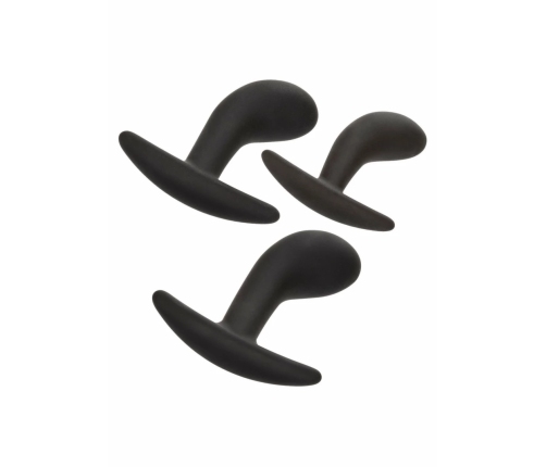 CalExotics Silicone Prostate Kit 3-Piece Set with Pull Handles Black
