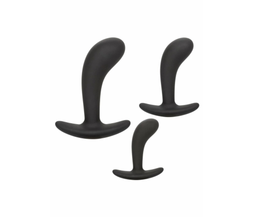 CalExotics Silicone Prostate Kit 3-Piece Set with Pull Handles Black