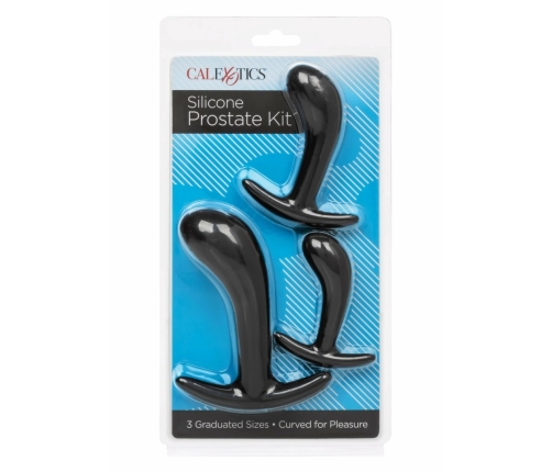 CalExotics Silicone Prostate Kit 3-Piece Set with Pull Handles Black