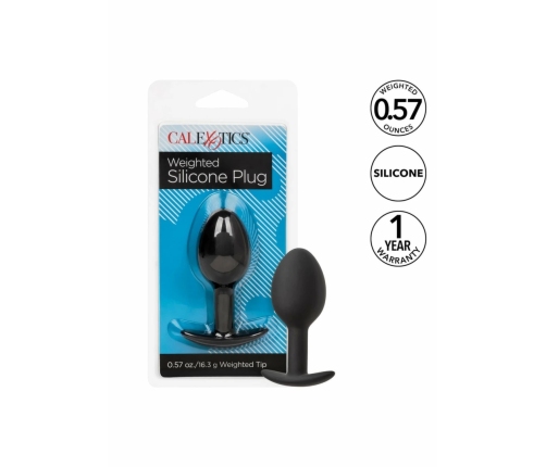 CalExotics Weighted Silicone Plug 16.3g Ergonomic Intimate Trainer Black