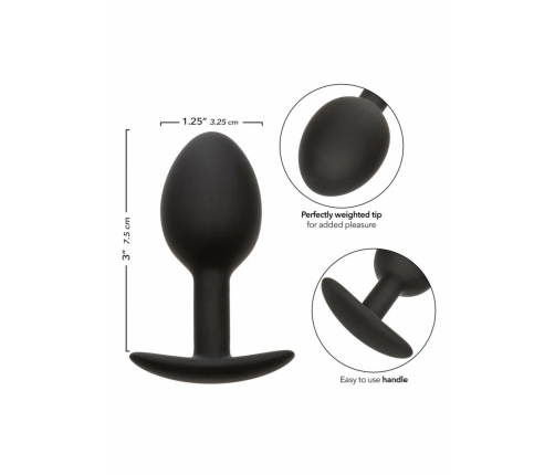 CalExotics Weighted Silicone Plug 16.3g Ergonomic Intimate Trainer Black