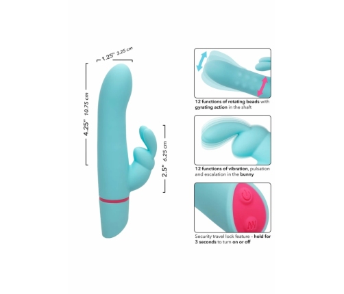 Love Bunny Rotating Bunny Dual-Action Massager, 12 Modes, Pink