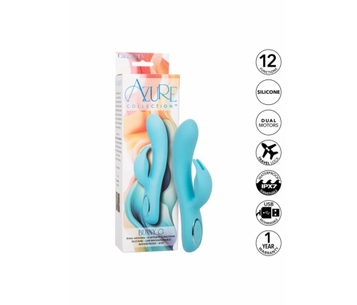 Azure Collection Bunny G Dual Motor Silicone Massager Waterproof