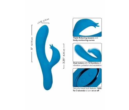 Azure Collection Flutter G Dual Motor Silicone Massager Waterproof