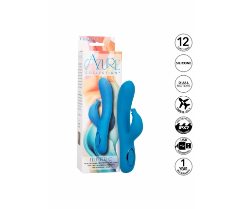 Azure Collection Flutter G Dual Motor Silicone Massager Waterproof