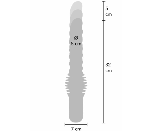 Anal Power Thrusting Vibrator 32-37 cm Silicone, Adjustable Suction Base