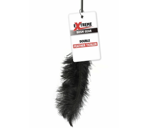 HIDDEN DESIRE Double Feather Tickler Black - Dual-Ended Feather Wand