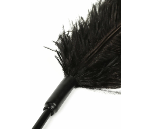 HIDDEN DESIRE Double Feather Tickler Black - Dual-Ended Feather Wand