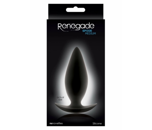 Renegade Spades Medium Silicone Plug - Ergonomic Black Design