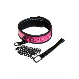 Sportsheets Collar Adjustable Vinyl-Neoprene Black with Leash 657447091667