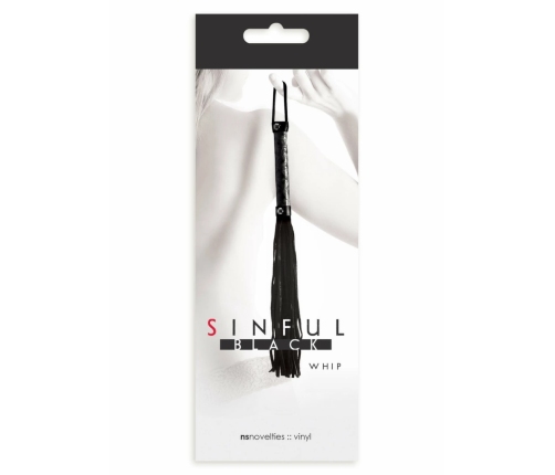 Sportsheets Whip Vinyl & Leather Black 45cm - Durable Play Accessory