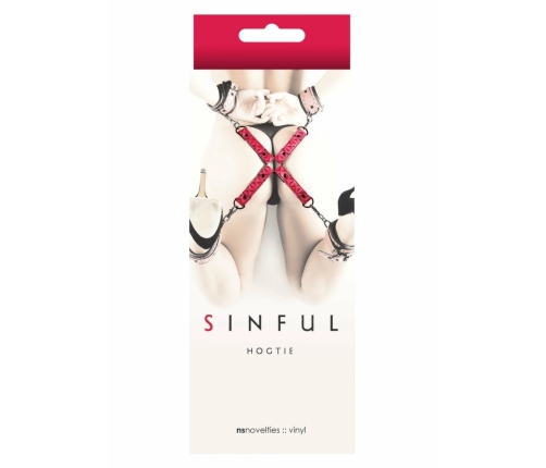 Sinful Hogtie Adjustable Restraint System, Vinyl & Neoprene, Black