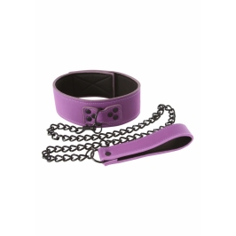 Lust Bondage Collar Purple - Adjustable Neoprene Vinyl Restraint
