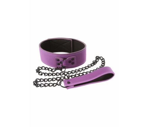 Lust Bondage Collar Purple - Adjustable Neoprene Vinyl Restraint