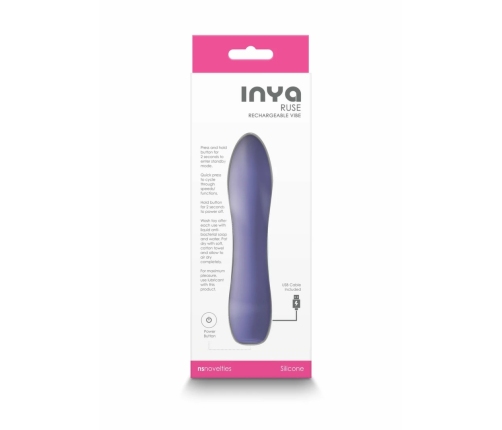 INYA Ruse Compact Rechargeable Silicone Device, 10 Modes, Pink