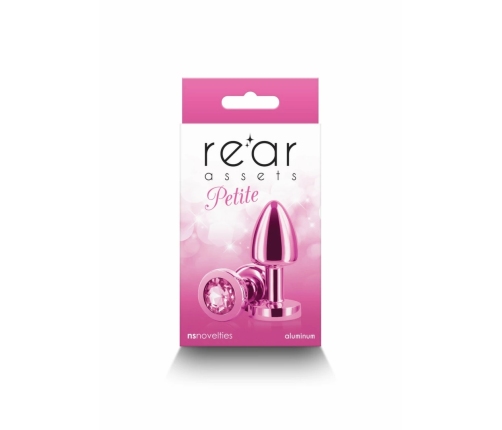 NS Novelties Rear Assets Petite Chrome-Plated Aluminum Plug Pink Gem