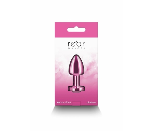 NS Novelties Rear Assets Petite Chrome-Plated Aluminum Plug Pink Gem