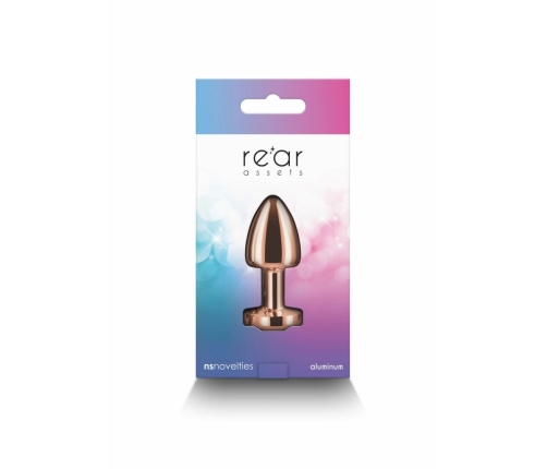 NS Novelties Rear Assets Petite Chrome-Plated Aluminum Plug Pink Gem