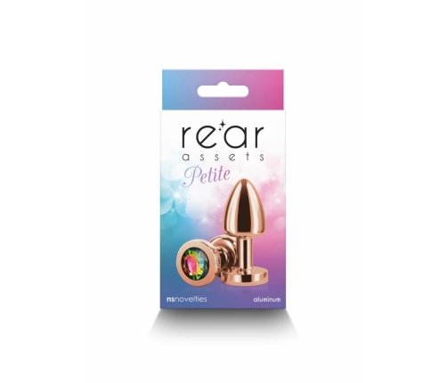 NS Novelties Rear Assets Petite Chrome-Plated Aluminum Plug Pink Gem
