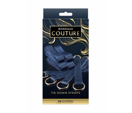 NS Novelties Bondage Couture TieDown Straps Elegant Blue Set