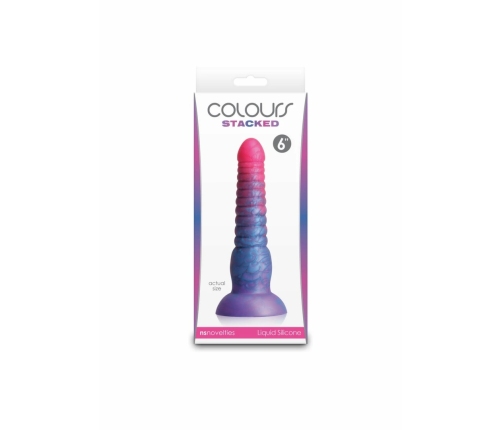 Colours Stacked 6 inch Silicone Model, Tri-Color, Satin Surface