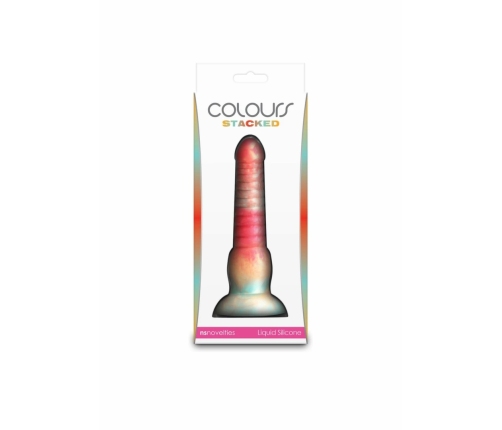 Colours Stacked 6 Inch Silicone Model, Tri-Colored, Satin Surface
