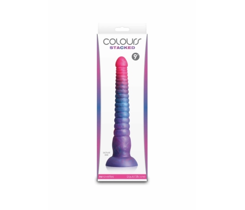 Colours Stacked 9 Inch Silicone Model, Tri-Colored, Satin Finish