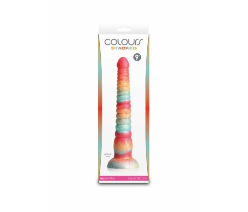 Colours Stacked 9 Inch Silicone Model, Tri-Colored, Satin Finish