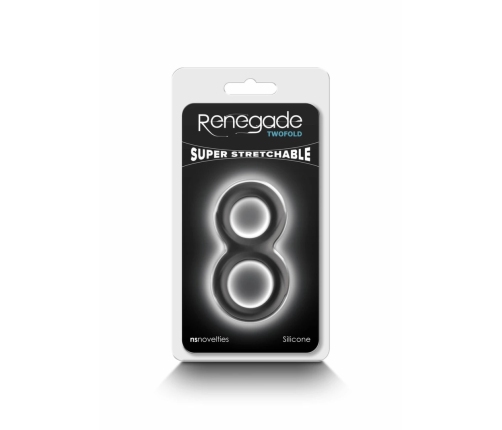Renegade Twofold Silicone Dual Support Rings Black Universal Size