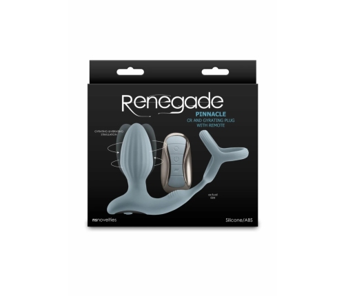 Renegade Pinnacle Silicone Plug with Remote & Ring, Rechargeable Black