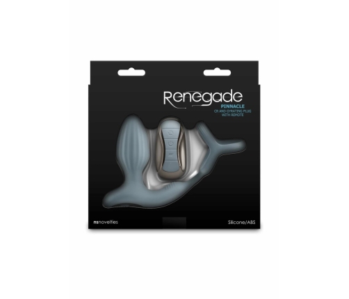 Renegade Pinnacle Silicone Plug with Remote & Ring, Rechargeable Black