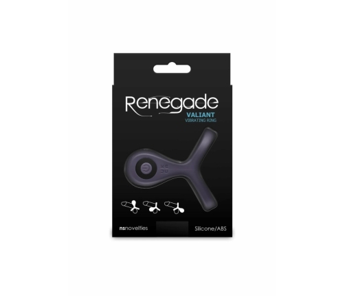 NS Novelties Renegade Valiant Silicone Rechargeable Vibrating Ring Black