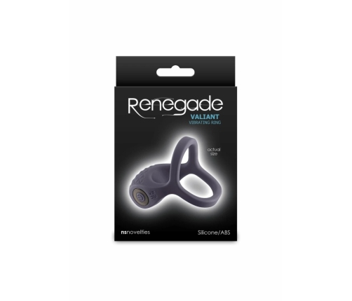 NS Novelties Renegade Valiant Silicone Rechargeable Vibrating Ring Black