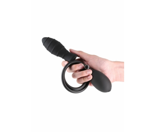 NS Novelties Renegade InflataPlay Inflatable Plug with Rigid Core, Black, Medium