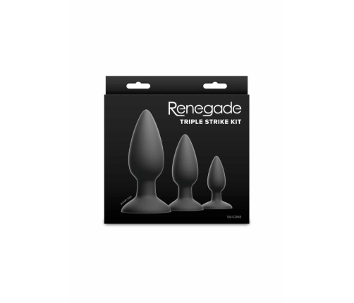 Renegade Triple Strike Anal Kit Black Silicone Training Set