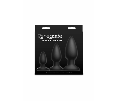 Renegade Triple Strike Anal Kit Black Silicone Training Set
