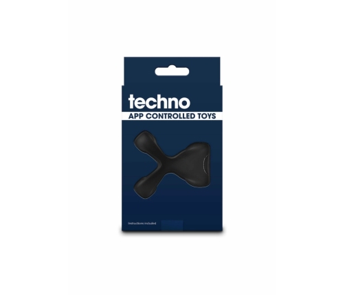 Techno Strobe Rechargeable Vibrating Ring with App Control, Black