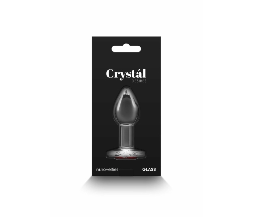 Crystal Desires Red Heart Small Glass Plug - Borosilicate, Compact Size
