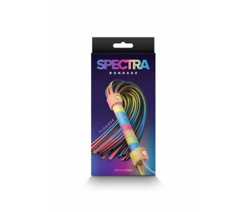 Spectra Bondage Flogger - Colorful Faux Leather Impact Tool, 45 cm
