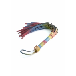 Spectra Bondage Flogger - Colorful Faux Leather Impact Tool, 45 cm
