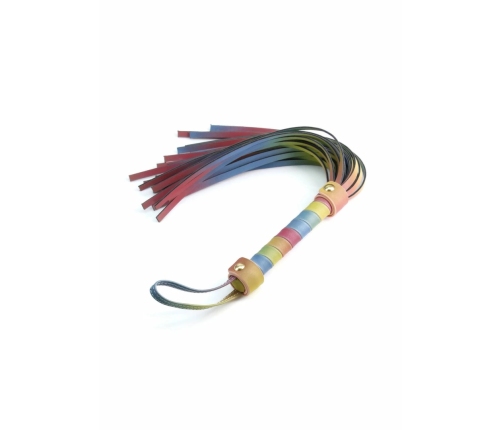 Spectra Bondage Flogger - Colorful Faux Leather Impact Tool, 45 cm