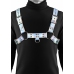 Cosmo Harness Dare Adjustable Vinyl Chest Harness Silver Hardware S/M