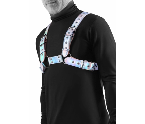 Cosmo Harness Rogue Chest Harness Adjustable Vinyl Black S/M
