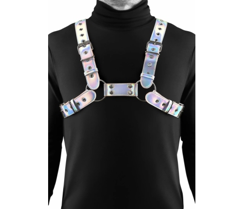 Cosmo Harness Rogue Chest Harness Adjustable Vinyl Black S/M