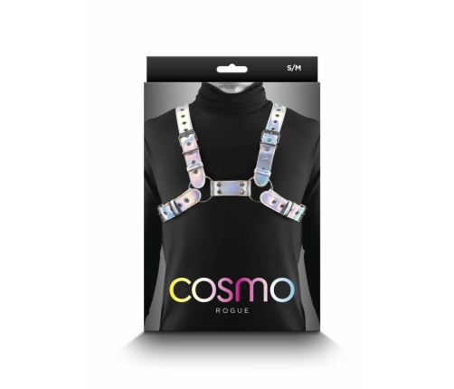Cosmo Harness Rogue Chest Harness Adjustable Vinyl Black S/M